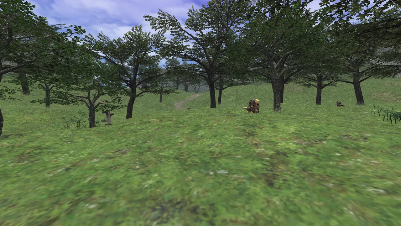 A Ronfaure meadow with the original look: flat, blurry ground