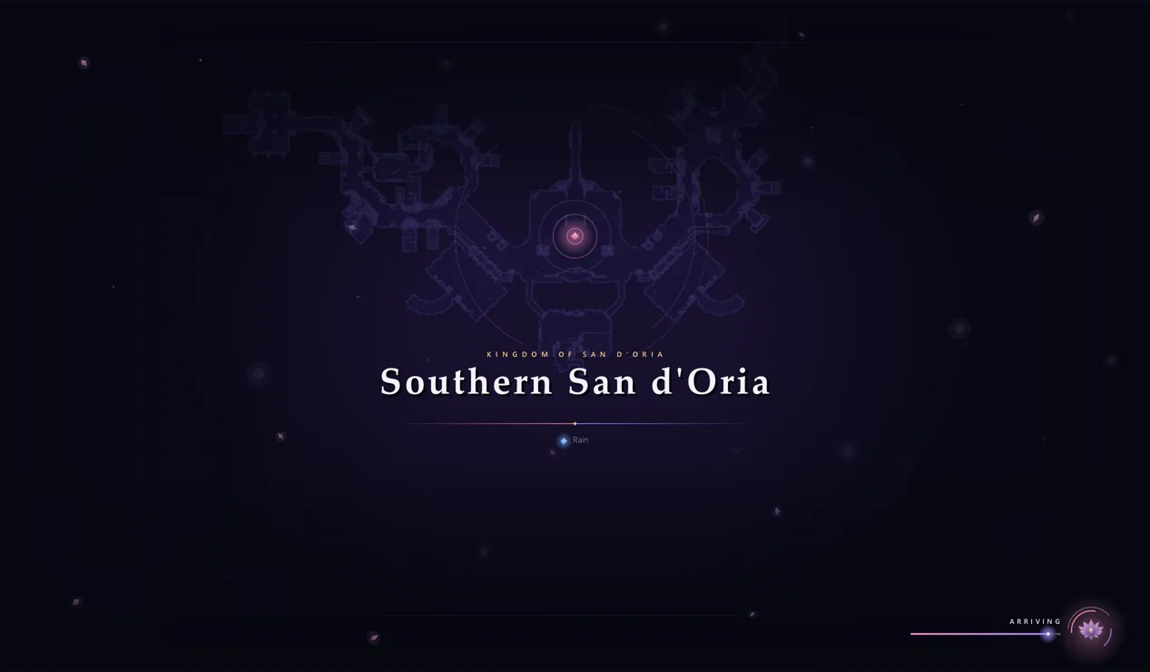 The new zoning screen: the map of Southern San d'Oria drawn in light